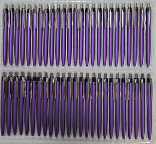 50 Ct Bulk Lot New Retractable Purple & Black Pen Blank Plastic (No Misprint)