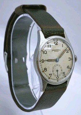 Vintage 1940er Ingersoll Simba WW2 Ära Militär ATP Stil 30 mm Herrenuhr Kal. 1802