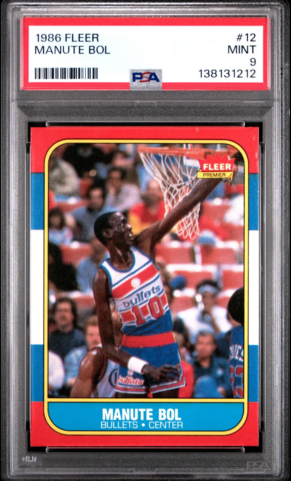 1986 FLEER #12 MANUTE BOL PSA 9