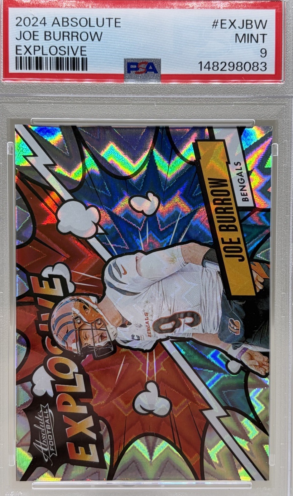 2024 Panini Absolute Explosive Joe Burrow EX-JBW Bengals Insert PSA 9