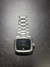 NIXON Watch Silver Black Dial With Diamonds