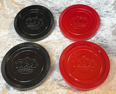 2 Black & 2 Red Large Jumbo 3'' Checker Plastic Replacement Pieces - P