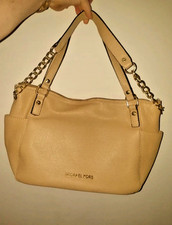 MICHAEL KORS Beige Double Handle Bag Half Chain Regular Straps | Hobo