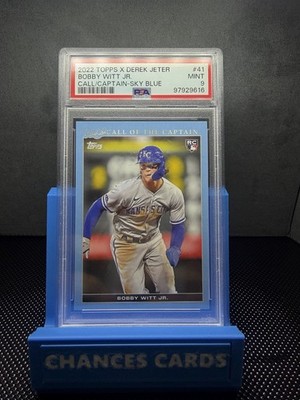 Topps Bobby Witt Jr. #41 2022 Call of the Captain Sky Blue /150 RC PSA 9