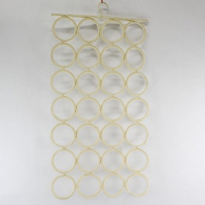 Macrame Scarf & Tie Hanger 28-Ring Closet Organizer 17x32