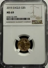 MS69 2015 $5   1/10 th Oz Gold American Eagle NGC
