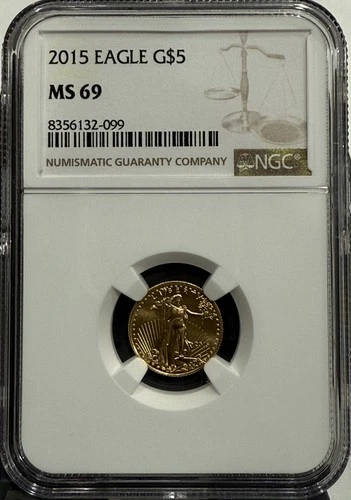MS69 2015 $5   1/10 th Oz Gold American Eagle NGC