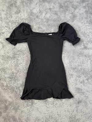 Princess Polly schwarzes Puffärmel Minikleid S EU 36 Sommerkleid