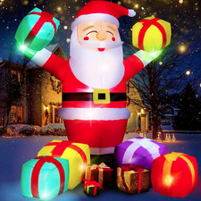 8FT Inflatable Santa with Presents 8 LEDs Outdoor Christmas Yard Decor fast ship