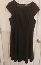Pukavt Black Dress Womens XL Cap Sleeve Fit Flare Little Black Dress LBD Midi