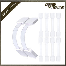 Child Proof Cabinet Locks 10 Pack, Adhesive Drawers Microwave Oven Refrigerator