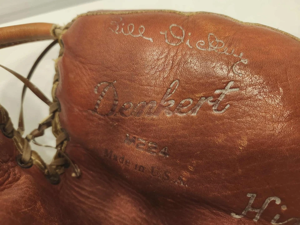 Guante de cuero vintage Bill Dickey modelo Denkert Foto 2 de 4