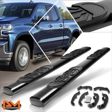 For 19-21 Chevy Silverado Ext Cab 6" Oval Side Step Nerf Bar Running Board Black