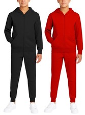 Boys Sweatsuit Set - 4 Piece Solid Fleece Boys Zip up Hoodie and Lightweight ...