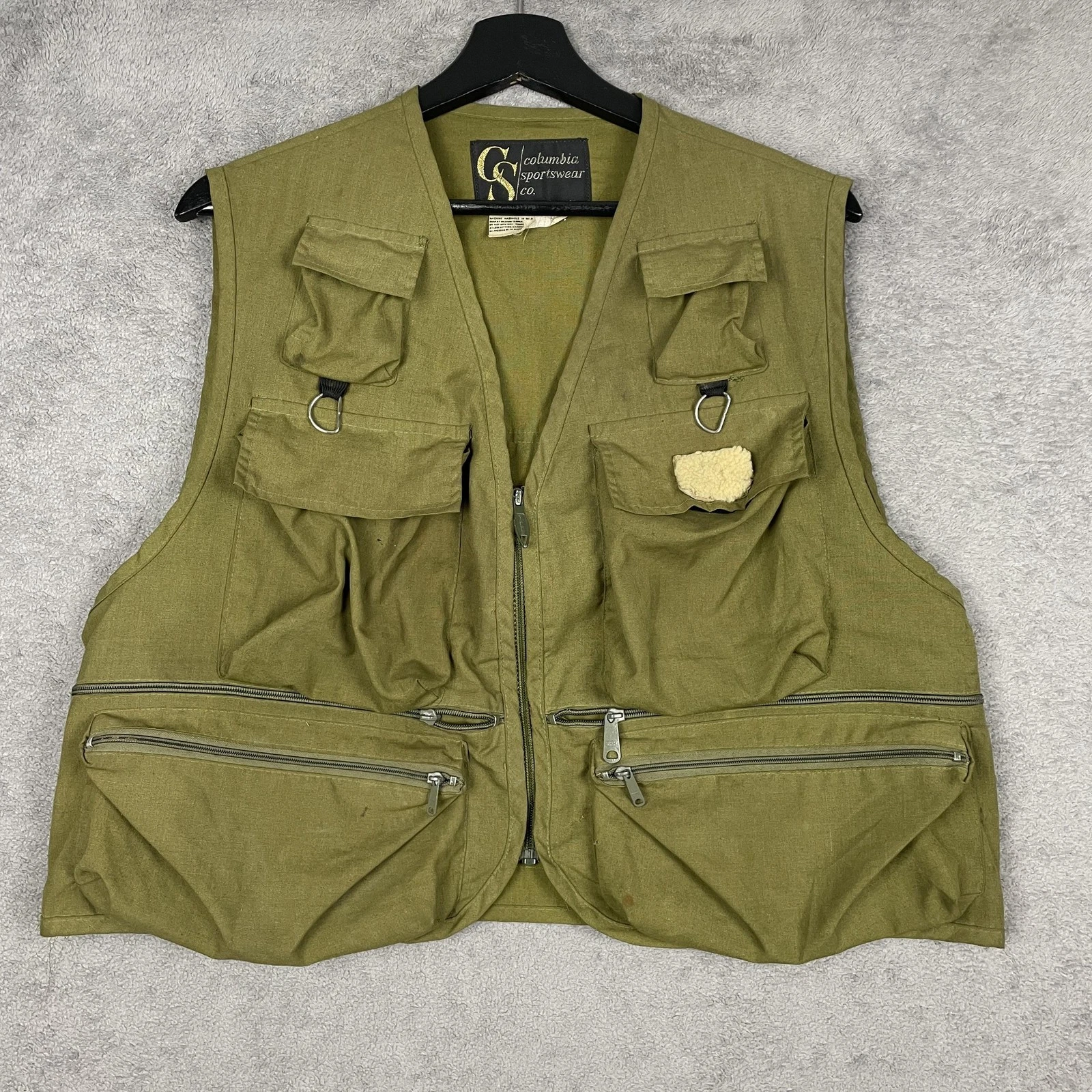Vintage Columbia Sportswear Co Vest Mens XL Green Utility Fishing Hunting Gear