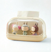 Acrylic Tissue Box with Display Case for Figurines, Dustproof Clear Tissue Holde