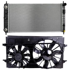 Cooling Fan & Radiator Kit For 07-09 Saturn Aura 2.4L 08 Chevrolet Malibu 2.2L
