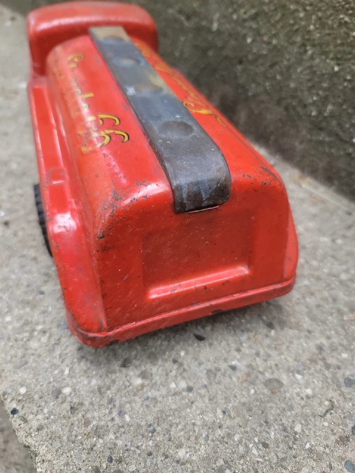 老式 20 世纪 50 年代 Structo Toyland Oil Co 油轮发条玩具作品 — 第 3/4 张图片