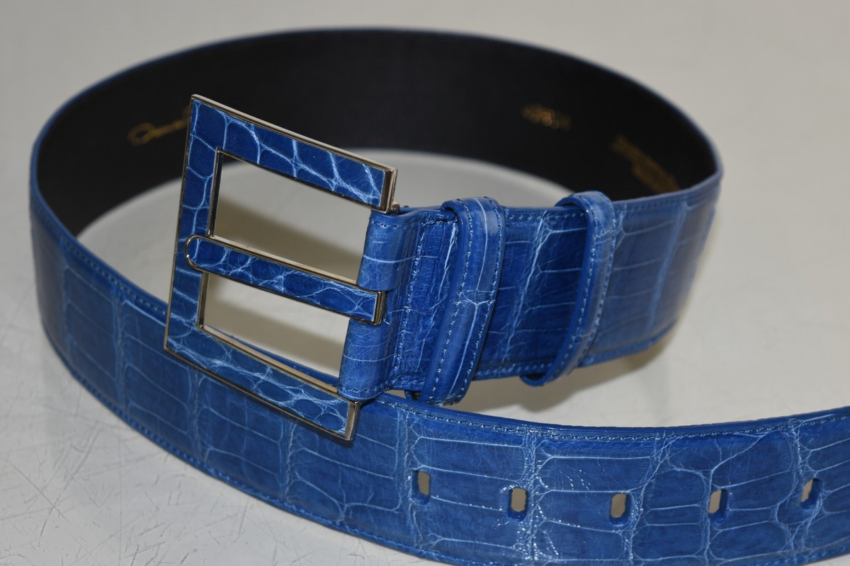 NEW Oscar de la Renta ALLIGATOR SKINS Crocodile Buckle Waist  display picture 2