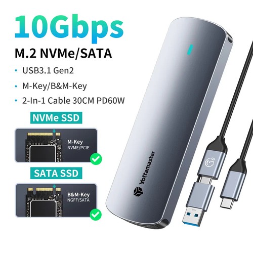 SSD Enclosure Dual Protocol Hard Disk Case 10Gbps NVME PCIE and 5Gbps SATA AHCI - Picture 9 of 35