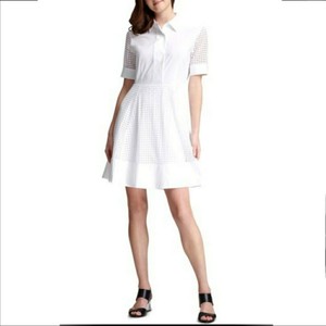 eyelet button down dress