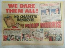 Phillip Morris Cigarette Ad: "We Dare Them All" from 1940's Size: 11 x 15 inches