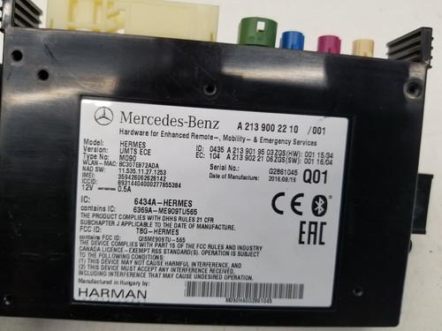 2016 MERCEDES C CLASS A205 W205 BLUETOOTH CONTROL MODULE UNIT OEM A2139002210 - Picture 8 of 8