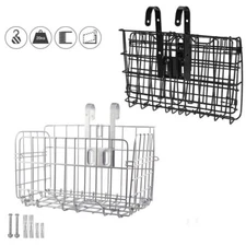 Folding Front Rear Bike Basket Fold-Up Wire Detchable Storage Hanging Carrier