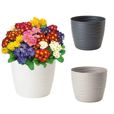 Übertopf Wellen Slim Rund Blumentopf 3D Effekt Elegant  (3 Farben;7 Größen) SETs