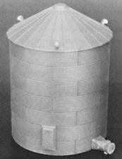 Rix Products 628-0304 HO Scale 33' Corrugated Grain Bin with Peaked Top Kit