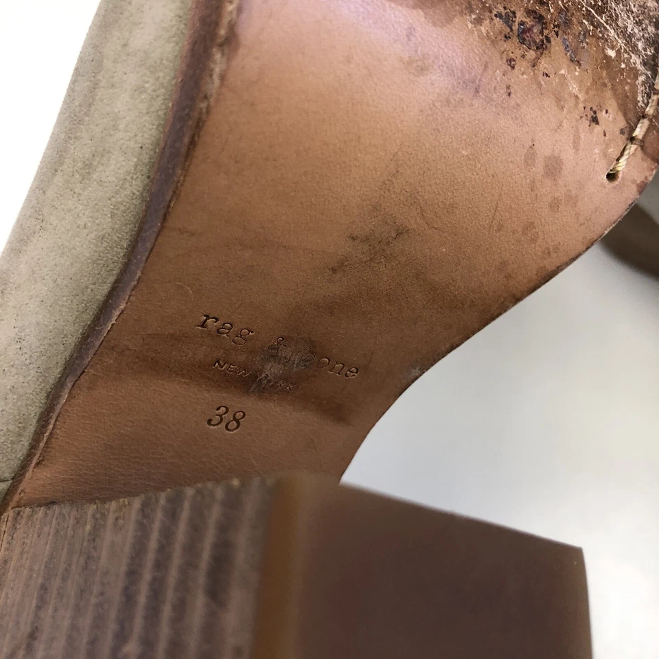 Rag & Bone NEWBURY Botín Gris PIEL DE CORDERO Tacones Cuero Botines Zapatos 38 EE. UU. 8 Foto 3 de 4