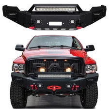 Vijay Fits 2002-2005 Dodge Ram 1500 Front Bumper With Winch Plate & LED Light