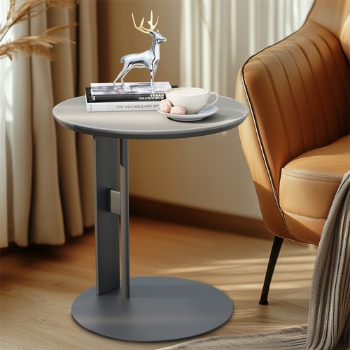 6 Styles Luxury Leather Sofa Side Table Sintered Stone Top Accent Table Home Dec - Picture 51 of 79