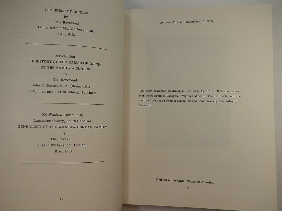 The House of Dunlap by James Arthur MacClellan Hanna, 1956, SIGNED ...