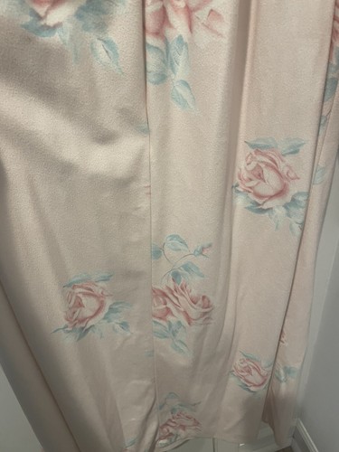 Vintage Ashley Ames Pink Floral Fleece Robe/coat Size L Grannycore Cottage core - Picture 7 of 17