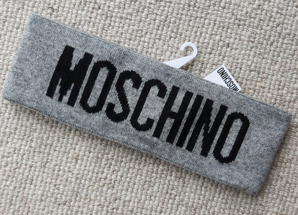 MOSCHINO Wool / Cashmere GREY MARL HEADBAND Femme Damen MADE IN 