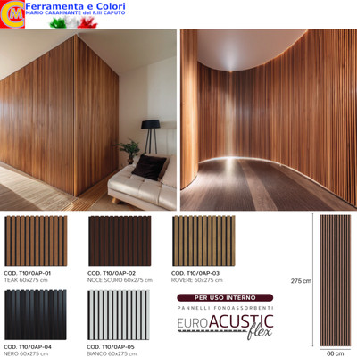 Flexible schallabsorbierende Paneele mit Lattenrost 60x275 für die Wand Decke FLEX 1Stk