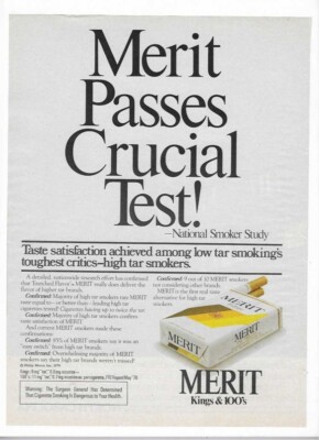 Merit Cigarettes Kings & 100s 1979 Vintage Print Tobacco Advertisement