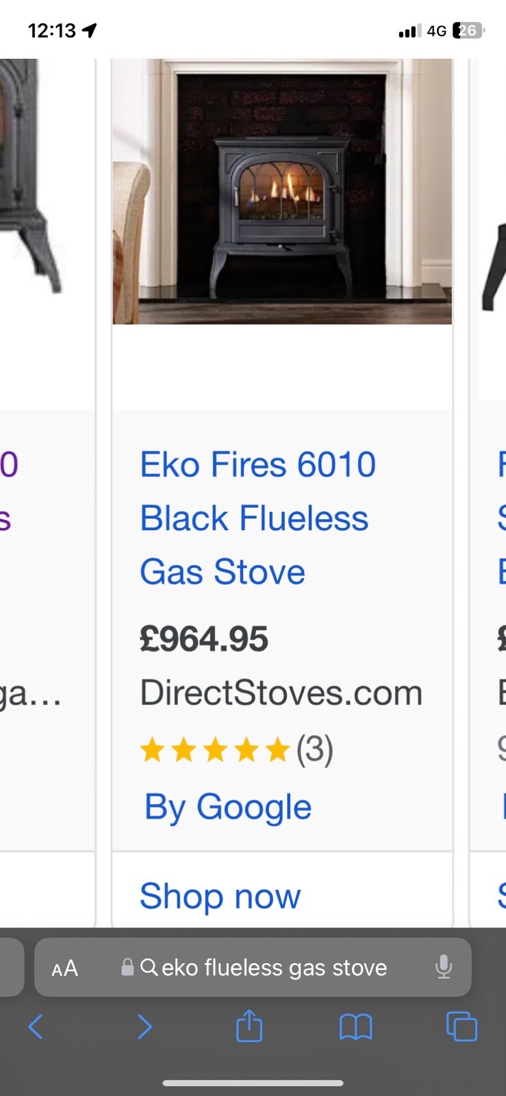 Eko 6010 Flueless Gas Stove eBay