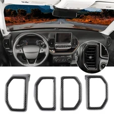 4Pc Carbon Fiber AC Air Vent Outlet Cover Trim Frame For Ford Bronco Sport 2021+