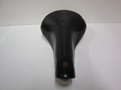 Selle De Vélo Vintage Ideale Record 80 – Cuir Noir, Pour Course – Occasion En Bon état