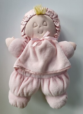 Eden Pink Sleepy Baby Doll Pink Blonde Hair Velour With Satin