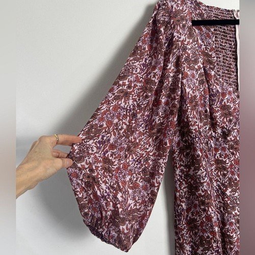 J. Crew Sweeheart Neckline Long Puff Sleeves In Fete Floral Cottagecore Dress XL - Picture 10 of 14