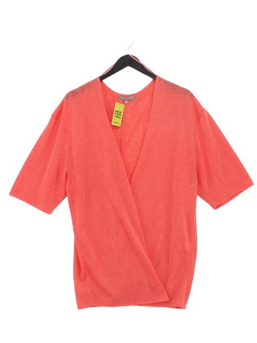 Cardigan donna Ann Harvey UK 16 rosa 100% poliestere scollo a V cardigan