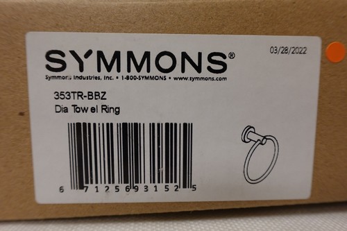 Symmons Towel Ring 353TR-BBZ Dia Wall-Mounted Towel Ring , Brushed Bronze NOS - Picture 18 of 24