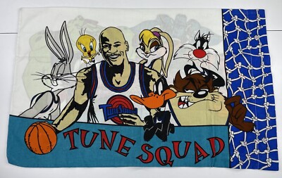 Space Jam Vintage 1996 Pillow Case Tune Squad Monstars Michael