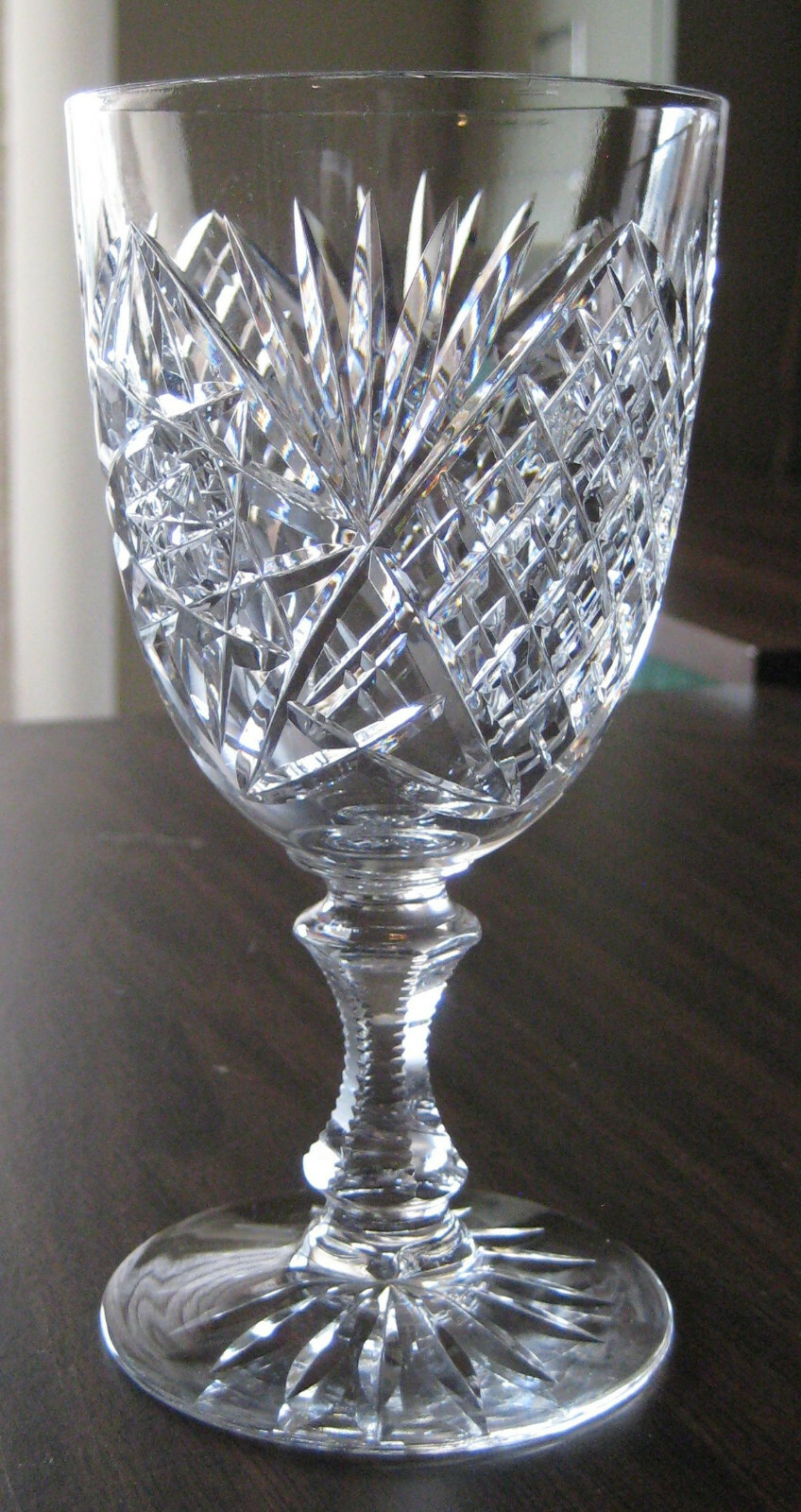 Birks Crystal Wine Glasses 5 7/8" Notched Stem Vintage Birks Crystal