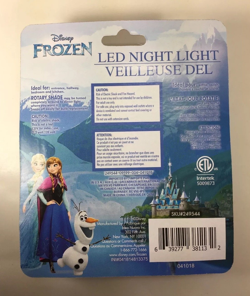 NEW Disney FROZEN Elsa Anna Sisters NIGHT LIGHT Blue Rotary Shade