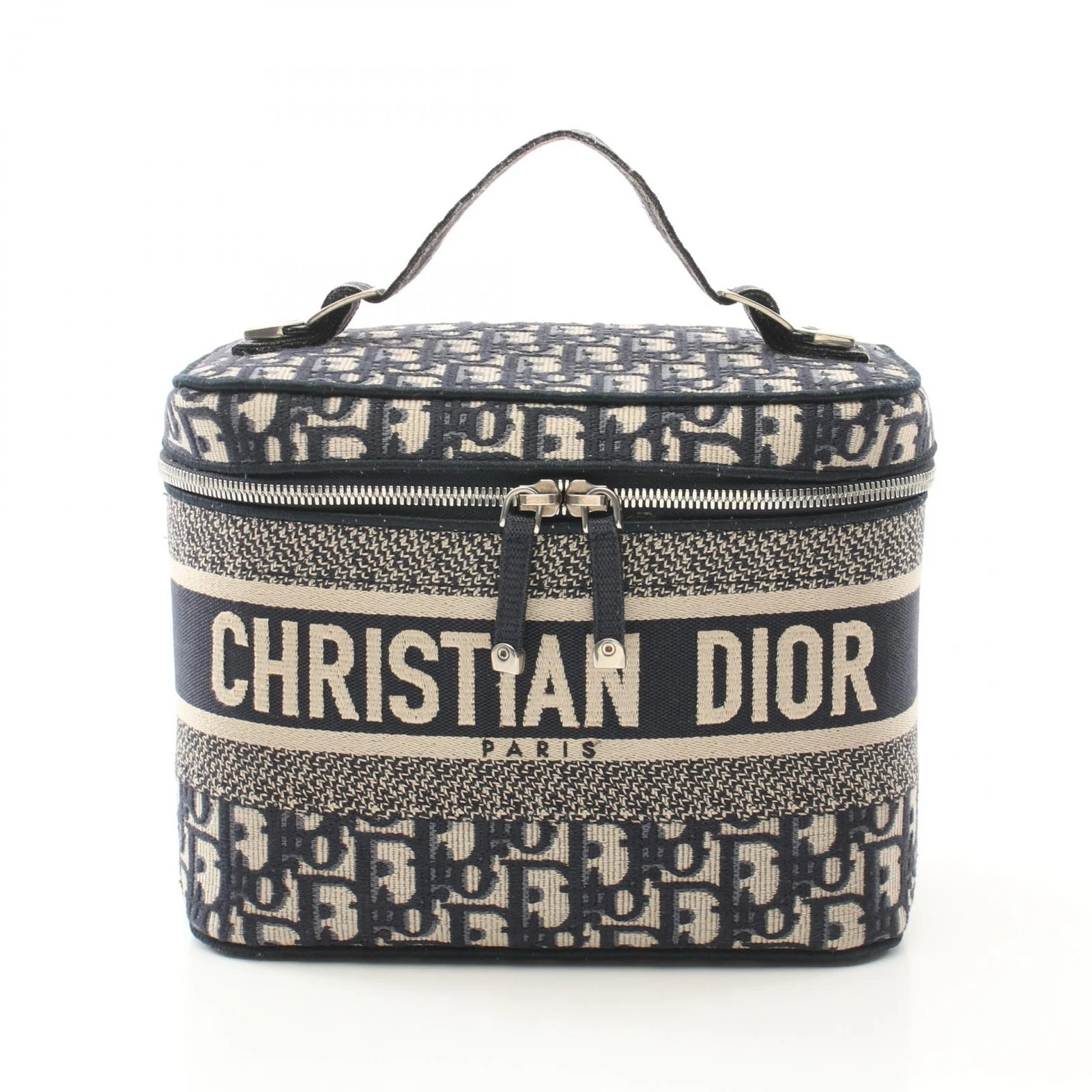 Sac à main Christian Dior DiorTravel Vanity oblique A23 2377008 toile beige marine