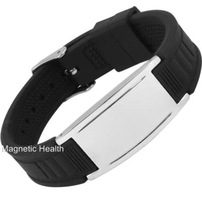 MHP MENS MAGNETIC SILICONE HEALTH WRISTBAND SPORTS BRACELET ARTHRITIS PAIN RELIEF